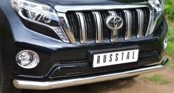 16 899 р. Одинарная защита переднего бампера диаметром 76 мм SLITKOFF  Toyota Land Cruiser Prado  J150 (2013-2017) 1-ый рестайлинг  с доставкой в г. Тамбов. Увеличить фотографию 2