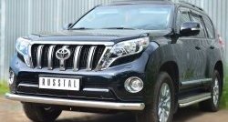 16 899 р. Одинарная защита переднего бампера диаметром 76 мм SLITKOFF  Toyota Land Cruiser Prado  J150 (2013-2017) 1-ый рестайлинг  с доставкой в г. Тамбов. Увеличить фотографию 4