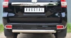 Защита заднего бампера (Ø76 мм, нержавейка) Russtal Toyota Land Cruiser Prado J150 1-ый рестайлинг (2013-2017)