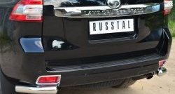 12 699 р. Защита заднего бампера (Ø76 мм уголки, нержавейка) Russtal Toyota Land Cruiser Prado J150 1-ый рестайлинг (2013-2017)  с доставкой в г. Тамбов. Увеличить фотографию 2