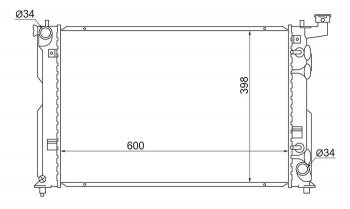 6 699 р. Радиатор двигателя SAT Toyota Allion T240 седан дорестайлинг (2001-2004)  с доставкой в г. Тамбов. Увеличить фотографию 1