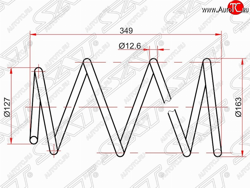 2 679 р. Комплект передних пружин (2 шт.) 2WD/4WD SAT Toyota Allion T240 седан дорестайлинг (2001-2004)  с доставкой в г. Тамбов