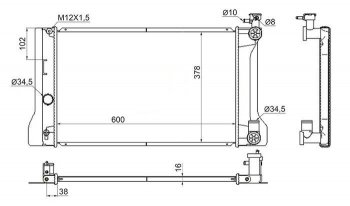 Радиатор двигателя SAT  Allion  T260, Corolla Axio  (E140) седан, Premio  T260, Wish  XE20