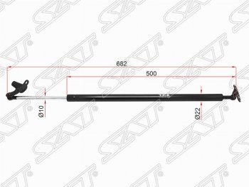 1 369 р. Правый упор крышки багажника (газовый) SAT  Toyota Alphard  H10 (2002-2008) дорестайлинг, рестайлинг  с доставкой в г. Тамбов. Увеличить фотографию 1