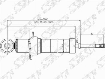 2 459 р. Амортизатор задний SAT (установка на левую или правую сторону) Toyota Crown S180 седан дорестайлинг (2003-2005)  с доставкой в г. Тамбов. Увеличить фотографию 1