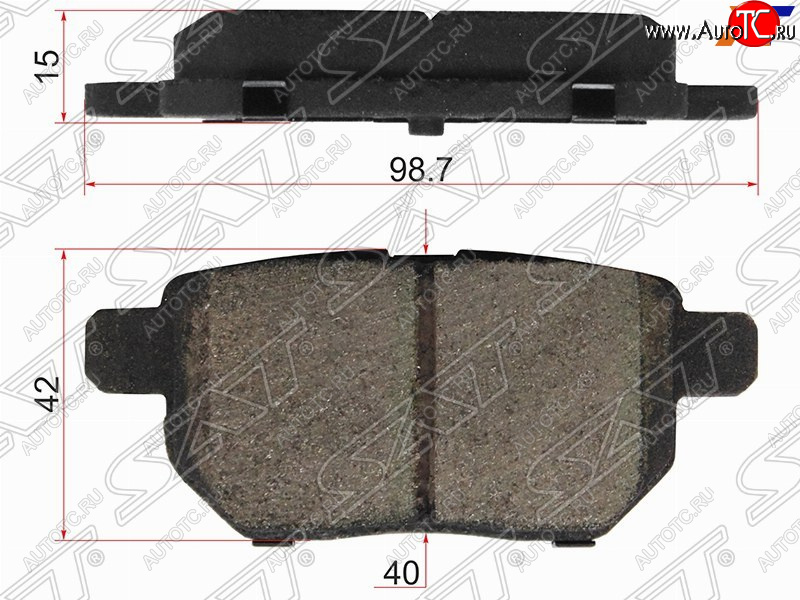 799 р. Колодки тормозные задние SAT  JAC S3, Pontiac Vibe AZE, Toyota Vibe (AZE)  с доставкой в г. Тамбов