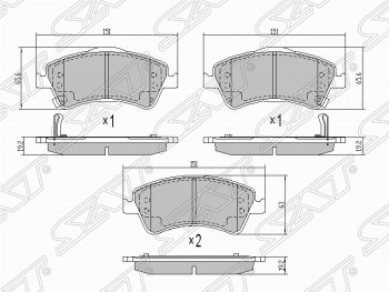 Колодки тормозные (передние) SAT Toyota Corolla E150 седан дорестайлинг (2006-2010)