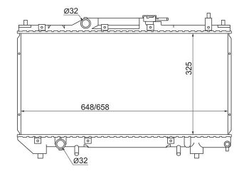 Радиатор двигателя SAT Toyota (Тойота) Avensis (Авенсис)  T220 седан (1997-2003) T220 седан дорестайлинг, рестайлинг