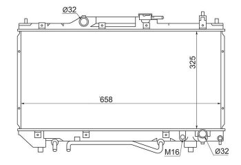 Радиатор двигателя SAT Toyota Avensis T220 седан дорестайлинг (1997-2001)
