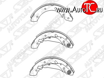 1 969 р. Колодки тормозные SAT (задние)  Toyota Avensis  T220 седан (1997-2003) дорестайлинг, рестайлинг  с доставкой в г. Тамбов