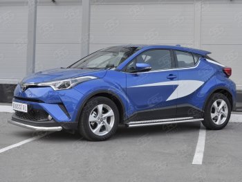 15 399 р. Защита переднего бампера (Ø63 мм, нержавейка) SLITKOFF  Toyota C-HR  NGX10, ZGX10 (2016-2019) дорестайлинг  с доставкой в г. Тамбов. Увеличить фотографию 2