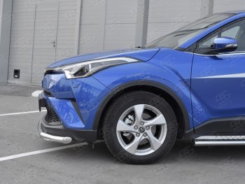 15 399 р. Защита переднего бампера (Ø63 мм, нержавейка) SLITKOFF  Toyota C-HR  NGX10, ZGX10 (2016-2019) дорестайлинг  с доставкой в г. Тамбов. Увеличить фотографию 3