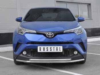 16 999 р. Защита переднего бампера (2 трубы Ø42 мм, нержавейка) SLITKOFF  Toyota C-HR  NGX10, ZGX10 (2016-2019) дорестайлинг  с доставкой в г. Тамбов. Увеличить фотографию 2