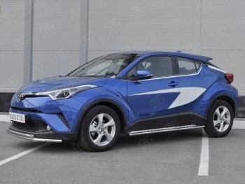 16 999 р. Защита переднего бампера (2 трубы Ø42 мм, нержавейка) SLITKOFF  Toyota C-HR  NGX10, ZGX10 (2016-2019) дорестайлинг  с доставкой в г. Тамбов. Увеличить фотографию 3