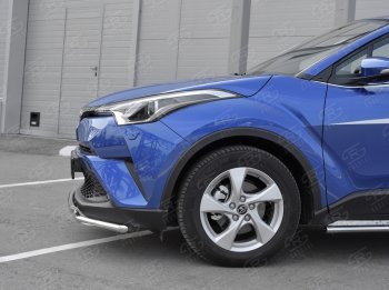 16 999 р. Защита переднего бампера (2 трубы Ø42 мм, нержавейка) SLITKOFF  Toyota C-HR  NGX10, ZGX10 (2016-2019) дорестайлинг  с доставкой в г. Тамбов. Увеличить фотографию 4