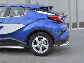 10 899 р. Защита заднего бампера (2 трубы Ø63 и 42 мм, нержавейка) Russtal Toyota C-HR NGX10, ZGX10 дорестайлинг (2016-2019)  с доставкой в г. Тамбов. Увеличить фотографию 3