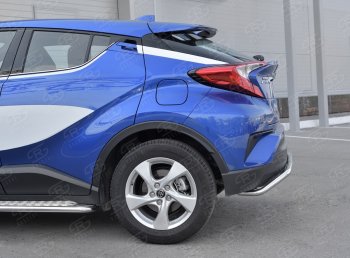 7 899 р. Защита заднего бампера (Ø42 мм волна, нержавейка) Russtal Toyota C-HR NGX10, ZGX10 дорестайлинг (2016-2019)  с доставкой в г. Тамбов. Увеличить фотографию 3