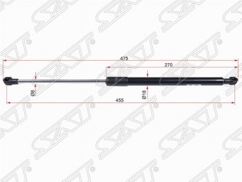 769 р. Левый газовый упор крышки багажника SAT  Toyota Caldina  T240 (2002-2007) универсал дорестайлинг, универсал рестайлинг  с доставкой в г. Тамбов. Увеличить фотографию 1