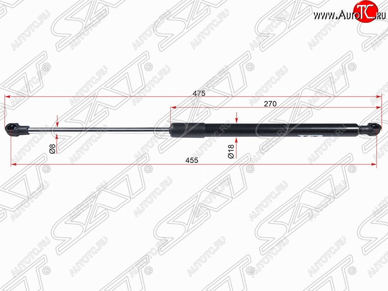 769 р. Левый газовый упор крышки багажника SAT  Toyota Caldina  T240 (2002-2007) универсал дорестайлинг, универсал рестайлинг  с доставкой в г. Тамбов