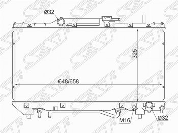 4 299 р. Радиатор двигателя SAT  Toyota Caldina ( T190,  T210) - Corona  T190  с доставкой в г. Тамбов. Увеличить фотографию 1