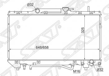 4 599 р. Радиатор двигателя SAT Toyota Caldina T190 дорестайлинг универсал (1992-1995)  с доставкой в г. Тамбов. Увеличить фотографию 1