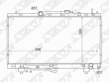 5 449 р. Радиатор двигателя SAT (трубчатый, МКПП/АКПП, Китай) Toyota Caldina T190 дорестайлинг универсал (1992-1995)  с доставкой в г. Тамбов. Увеличить фотографию 1