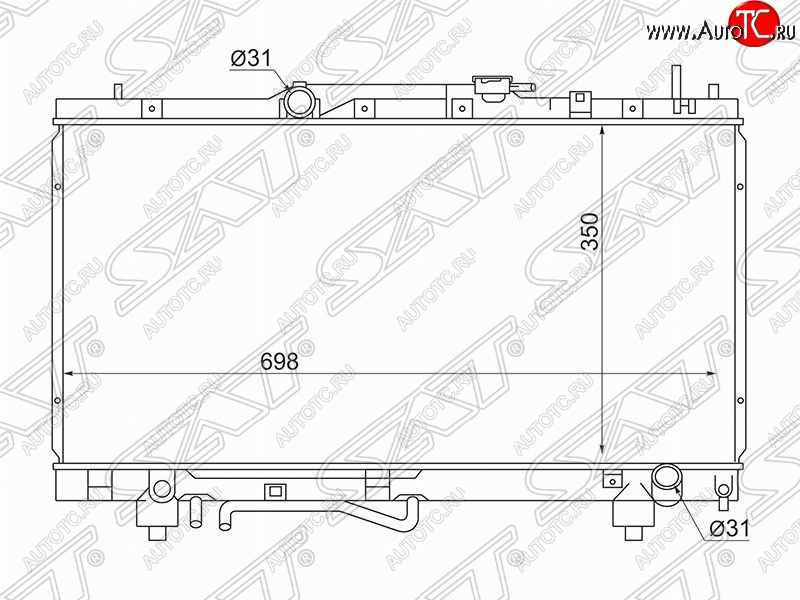 5 449 р. Радиатор двигателя SAT (трубчатый, МКПП/АКПП, Китай) Toyota Caldina T190 дорестайлинг универсал (1992-1995)  с доставкой в г. Тамбов