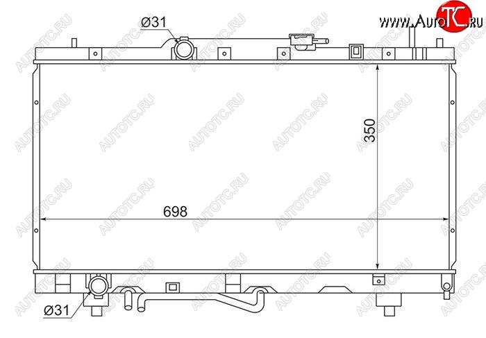 5 199 р. Радиатор двигателя SAT (пластинчатый, МКПП/АКПП, Пробка радиатора R102A, Китай) Toyota Caldina T190 дорестайлинг универсал (1992-1995)  с доставкой в г. Тамбов