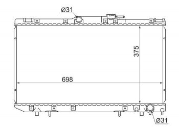 5 999 р. Радиатор двигателя SAT Toyota Caldina T190 дорестайлинг универсал (1992-1995)  с доставкой в г. Тамбов. Увеличить фотографию 1