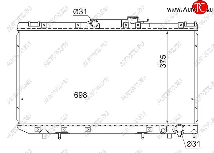 5 999 р. Радиатор двигателя SAT Toyota Caldina T190 дорестайлинг универсал (1992-1995)  с доставкой в г. Тамбов