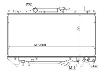5 699 р. Радиатор двигателя SAT Toyota Caldina T190 дорестайлинг универсал (1992-1995)  с доставкой в г. Тамбов. Увеличить фотографию 1