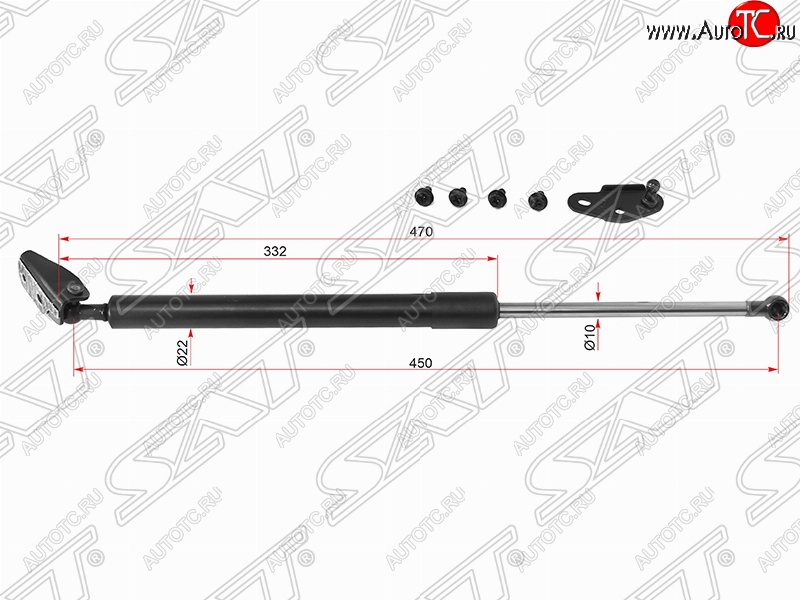 1 289 р. Правый газовый упор крышки багажника SAT  Toyota Caldina  T210 (1997-1999) дорестайлинг универсал  с доставкой в г. Тамбов