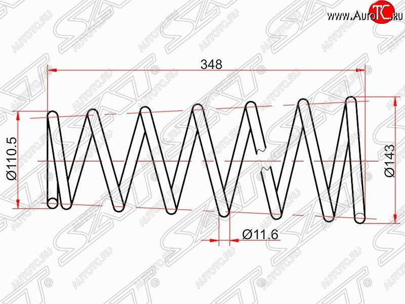 2 899 р. Комплект задних пружин SAT Toyota Carina T190 седан дорестайлинг (1992-1994)  с доставкой в г. Тамбов