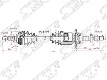 Привод передний правый SAT  Caldina  T210, Corolla  E110, Ipsum  SXM10, RAV4  XA10, Vista  седан