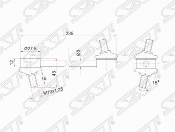 479 р. Стойка (тяга) заднего стабилизатора SAT  Toyota Camry  V30 - Vista  седан  с доставкой в г. Тамбов. Увеличить фотографию 1