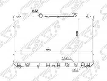5 699 р. Радиатор двигателя SAT (трубчатый, 2.2, МКПП/АКПП) Toyota Mark 2 Qualis седан (1997-2002)  с доставкой в г. Тамбов. Увеличить фотографию 1