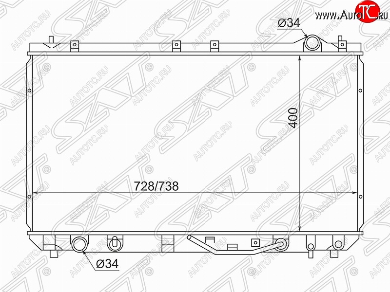 6 549 р. Радиатор двигателя SAT Toyota Camry XV20 (1999-2001)  с доставкой в г. Тамбов