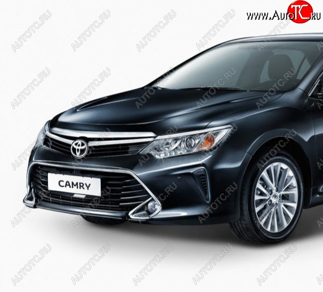 144 999 р. Передний бампер Original (без омывателей фар) Toyota Camry XV55 1-ый рестайлинг (2014-2017) (Неокрашенный)  с доставкой в г. Тамбов