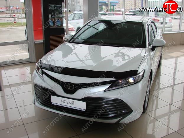 2 879 р. Дефлектор капота SIM Toyota Camry XV70 дорестайлинг (2017-2021)  с доставкой в г. Тамбов