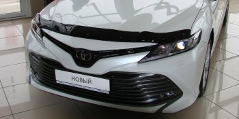 2 879 р. Дефлектор капота SIM Toyota Camry XV70 дорестайлинг (2017-2021)  с доставкой в г. Тамбов. Увеличить фотографию 2