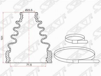 Пыльник ШРУСа (внутренний/передний) SAT Toyota (Тойота) Camry (Камри)  XV30 (2001-2006) XV30 дорестайлинг, рестайлинг