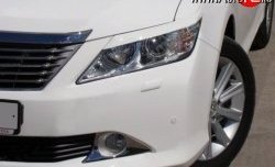 1 149 р. Реснички на фары Sport  Toyota Camry  XV50 (2011-2014) дорестайлинг (Неокрашенные)  с доставкой в г. Тамбов. Увеличить фотографию 1