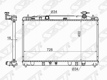 10 999 р. Радиатор двигателя SAT Toyota Camry XV40 рестайлинг (2009-2011)  с доставкой в г. Тамбов. Увеличить фотографию 1
