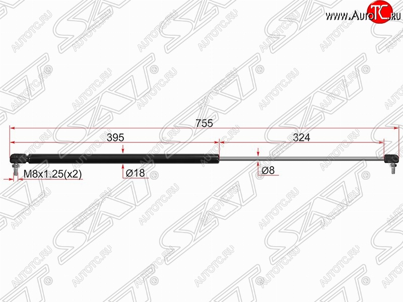 819 р. Газовый упор капота SAT  Toyota Camry  XV30 (2001-2006) дорестайлинг, рестайлинг  с доставкой в г. Тамбов