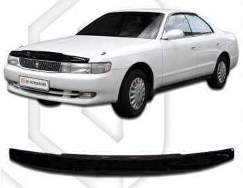 1 759 р. Дефлектор капота CA-Plastiс Toyota Chaser (1992-1996) (Classic черный, Без надписи)  с доставкой в г. Тамбов. Увеличить фотографию 1