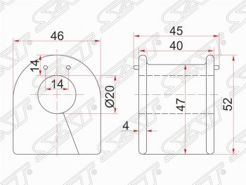 143 р. Резиновая втулка заднего стабилизатора (D=20) SAT  Toyota Chaser - Mark 2 ( X90,  X100)  с доставкой в г. Тамбов. Увеличить фотографию 1