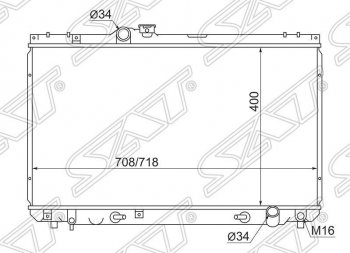 Радиатор двигателя SAT Toyota Mark 2 X100 седан (1996-2000)
