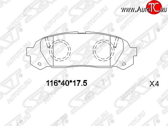 1 199 р. Колодки тормозные SAT (задние)  Toyota Chaser - Mark 2  X100  с доставкой в г. Тамбов