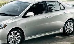 7 399 р. Пороги накладки CT Toyota Corolla E150 седан рестайлинг (2009-2013) (Неокрашенные)  с доставкой в г. Тамбов. Увеличить фотографию 1