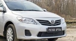 1 569 р. Защитная сетка решетки переднего бампера РА  Toyota Corolla  E150 (2009-2013) седан рестайлинг  с доставкой в г. Тамбов. Увеличить фотографию 3